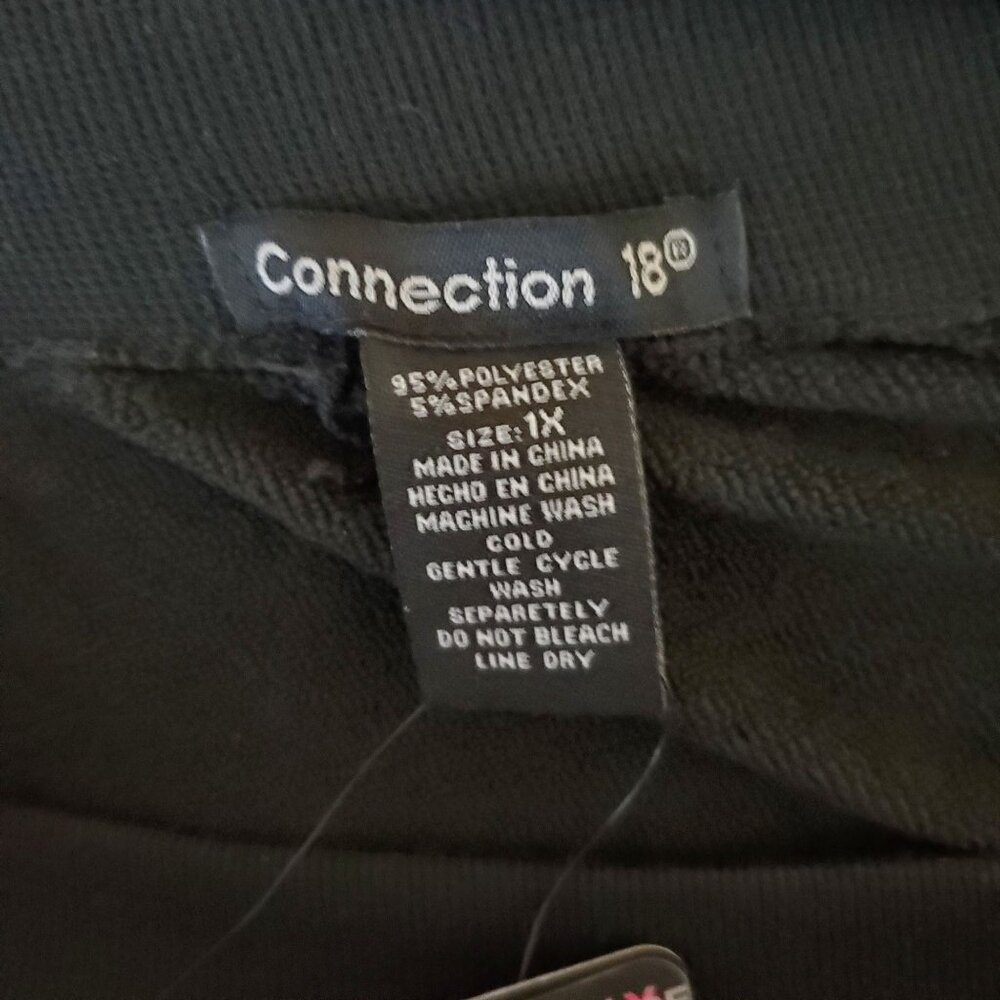 Connection 18 Women's Black Fleece Seamless Leggings Size 1X - Picture 4 of 7